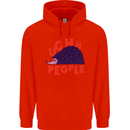 Hedgehog Ughh People Funny Mens 80% Cotton Hoodie Bright Red