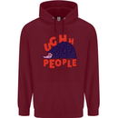 Hedgehog Ughh People Funny Mens 80% Cotton Hoodie Maroon