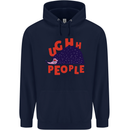 Hedgehog Ughh People Funny Mens 80% Cotton Hoodie Navy Blue