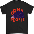 Hedgehog Ughh People Funny Mens T-Shirt 100% Cotton Black