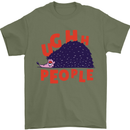Hedgehog Ughh People Funny Mens T-Shirt 100% Cotton Military Green