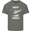 Helicopter Pilot Ill be in My Office Kids T-Shirt Childrens Charcoal