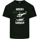 Helicopter Pilot Ill be in My Office Mens Cotton T-Shirt Tee Top Black