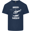 Helicopter Pilot Ill be in My Office Mens Cotton T-Shirt Tee Top Navy Blue
