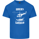 Helicopter Pilot Ill be in My Office Mens Cotton T-Shirt Tee Top Royal Blue