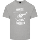Helicopter Pilot Ill be in My Office Mens Cotton T-Shirt Tee Top Sports Grey