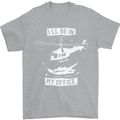 Helicopter Pilot Ill be in My Office Mens T-Shirt 100% Cotton Sports Grey