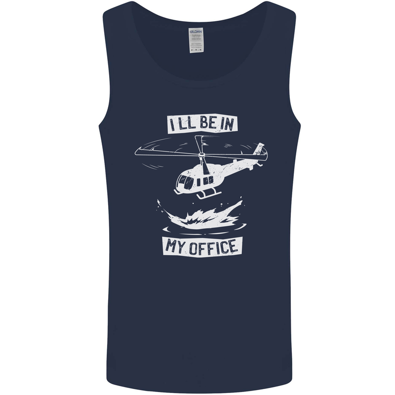 Helicopter Pilot Ill be in My Office Mens Vest Tank Top Navy Blue