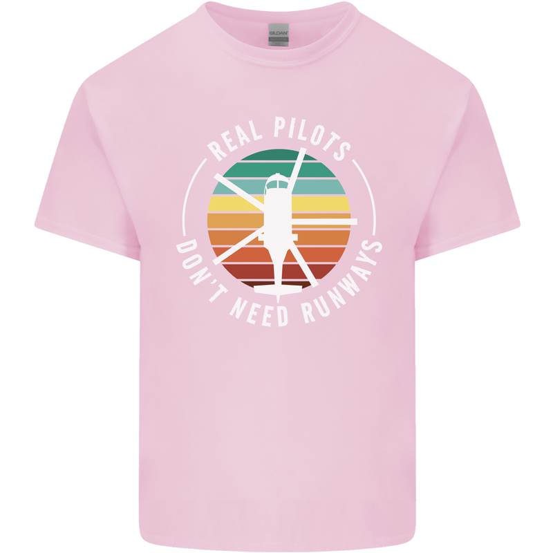 Helicopter Pilots Don't Need Runways Funny Kids T-Shirt Childrens Light Pink
