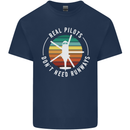 Helicopter Pilots Don't Need Runways Funny Kids T-Shirt Childrens Navy Blue