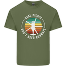 Helicopter Pilots Don't Need Runways Funny Mens Cotton T-Shirt Tee Top Military Green