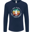 Helicopter Pilots Don't Need Runways Funny Mens Long Sleeve T-Shirt Navy Blue
