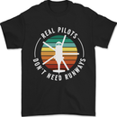Helicopter Pilots Don't Need Runways Funny Mens T-Shirt 100% Cotton Black