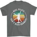 Helicopter Pilots Don't Need Runways Funny Mens T-Shirt 100% Cotton Charcoal
