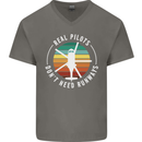 Helicopter Pilots Don't Need Runways Funny Mens V-Neck Cotton T-Shirt Charcoal