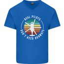 Helicopter Pilots Don't Need Runways Funny Mens V-Neck Cotton T-Shirt Royal Blue