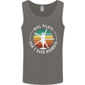 Helicopter Pilots Don't Need Runways Funny Mens Vest Tank Top Charcoal