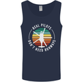 Helicopter Pilots Don't Need Runways Funny Mens Vest Tank Top Navy Blue