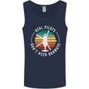 Helicopter Pilots Don't Need Runways Funny Mens Vest Tank Top Navy Blue