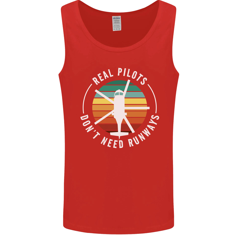 Helicopter Pilots Don't Need Runways Funny Mens Vest Tank Top Red
