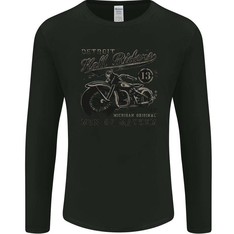 Hell Riders Biker Motorbike Motorcycle Chopper Mens Long Sleeve T-Shirt Black