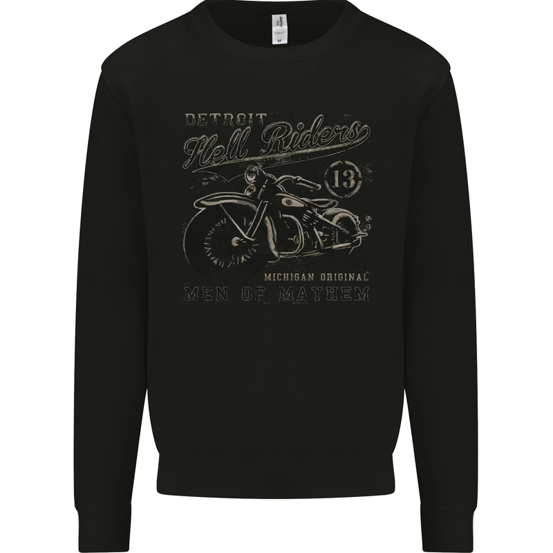 Hell Riders Biker Motorbike Motorcycle Chopper Mens Sweatshirt Jumper Black