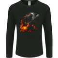 Hell Skull Rocker Rock n Roll Heavy Metal Guitar Mens Long Sleeve T-Shirt Black