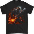 Hell Skull Rocker Rock n Roll Heavy Metal Guitar Mens T-Shirt 100% Cotton BLACK