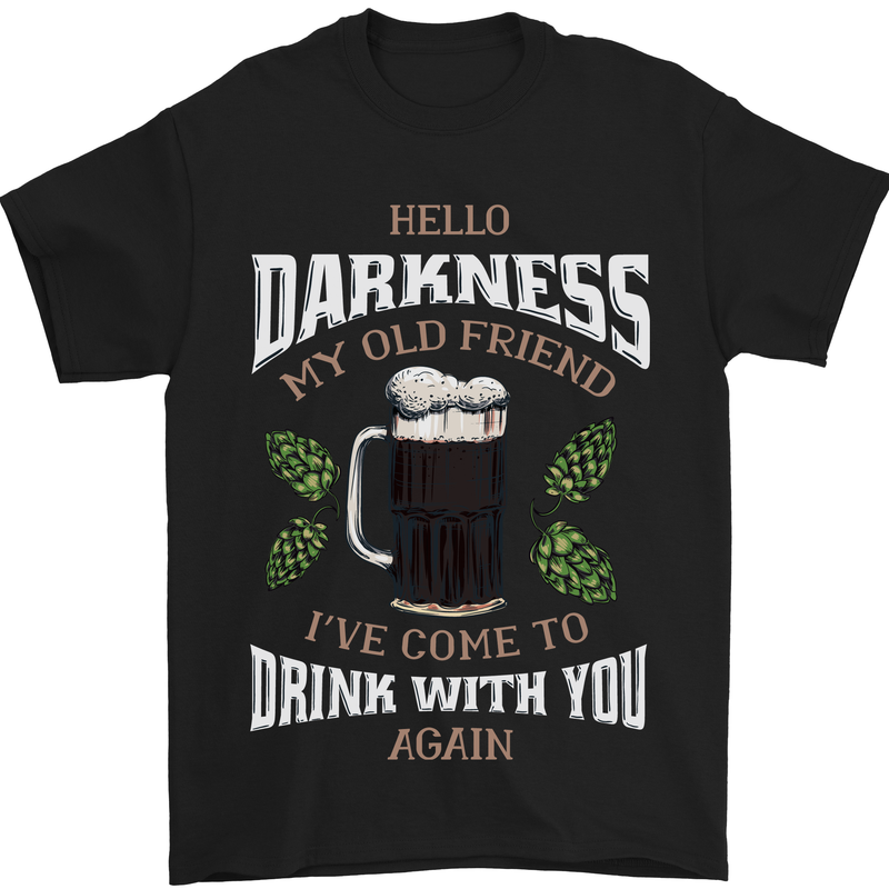 a black t - shirt with a picture of a mug of beer
