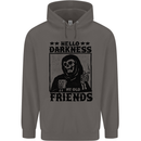 Hello Darkness My Old Friend Grim Reaper Skull Mens 80% Cotton Hoodie Charcoal