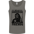 Hello Darkness My Old Friend Grim Reaper Skull Mens Vest Tank Top Charcoal