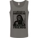 Hello Darkness My Old Friend Grim Reaper Skull Mens Vest Tank Top Charcoal