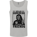 Hello Darkness My Old Friend Grim Reaper Skull Mens Vest Tank Top Sports Grey