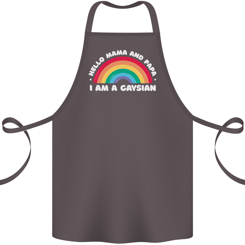 Hello Mama & Papa Im a Gaysian LGBT Cotton Apron 100% Organic Dark Grey