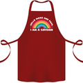 Hello Mama & Papa Im a Gaysian LGBT Cotton Apron 100% Organic Maroon