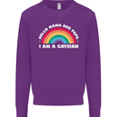 Hello Mama & Papa Im a Gaysian LGBT Kids Sweatshirt Jumper Purple