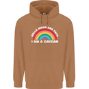 Hello Mama & Papa Im a Gaysian LGBT Mens 80% Cotton Hoodie Caramel Latte