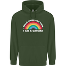 Hello Mama & Papa Im a Gaysian LGBT Mens 80% Cotton Hoodie Forest Green