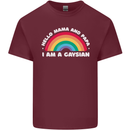 Hello Mama & Papa Im a Gaysian LGBT Mens Cotton T-Shirt Tee Top Maroon