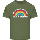 Hello Mama & Papa Im a Gaysian LGBT Mens Cotton T-Shirt Tee Top Military Green