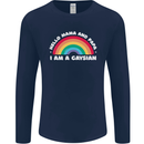Hello Mama & Papa Im a Gaysian LGBT Mens Long Sleeve T-Shirt Navy Blue