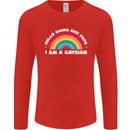 Hello Mama & Papa Im a Gaysian LGBT Mens Long Sleeve T-Shirt Red