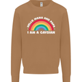 Hello Mama & Papa Im a Gaysian LGBT Mens Sweatshirt Jumper Caramel Latte
