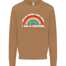 Hello Mama & Papa Im a Gaysian LGBT Mens Sweatshirt Jumper Caramel Latte