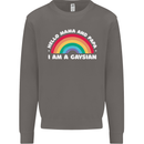 Hello Mama & Papa Im a Gaysian LGBT Mens Sweatshirt Jumper Charcoal
