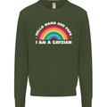 Hello Mama & Papa Im a Gaysian LGBT Mens Sweatshirt Jumper Forest Green