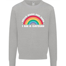 Hello Mama & Papa Im a Gaysian LGBT Mens Sweatshirt Jumper Sports Grey
