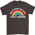 Hello Mama & Papa Im a Gaysian LGBT Mens T-Shirt 100% Cotton Dark Chocolate
