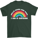 Hello Mama & Papa Im a Gaysian LGBT Mens T-Shirt 100% Cotton Forest Green