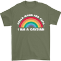 Hello Mama & Papa Im a Gaysian LGBT Mens T-Shirt 100% Cotton Military Green
